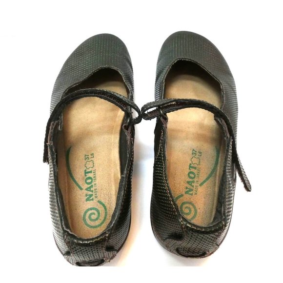 NAOT Mary Janes Reka Rattlesnake Brown US 6 6.5 37 shoes Lagenlook flats artsy - Picture 10 of 12